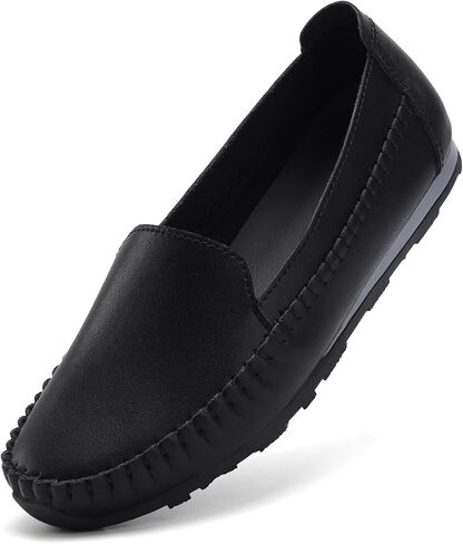 Women's Slip On Leather Loafers - Lightweight Comfort Driving Moccasins, Round Toe Walking Flats for Casual Business Office Work in Saudi Arabia