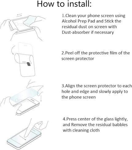 Orzero (3 Sets 9 Packs) Tempered Glass Protector Compatible for GoPro Hero 8, 3Pcs Screen Protectors+3Pcs Display Lens Protectors+3Pcs Front Screen Protectors Anti-Scratch Bubble-Free in Kuwait