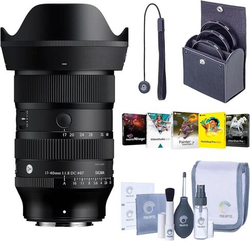 Sigma 17-40mm f/1.8 DC Art Lens for Fujifilm X Mirrorless Camera, APS-C Wide-to-Normal Zoom, Bundle with Filter Kit | PC Software Kit | Cap Keeper | Cleaning Kit | Sigma 4-Year Warranty in Kuwait
