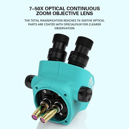 3.5X-100X Simul-Focus Double Boom Stand ثلاثي العينيات مجهر تكبير ستيريو 48MP 55MP 2K 4K HDMI VGA كاميرا USB لإصلاح PCB (مجموعة RF-7050TVW-4K) in Kuwait