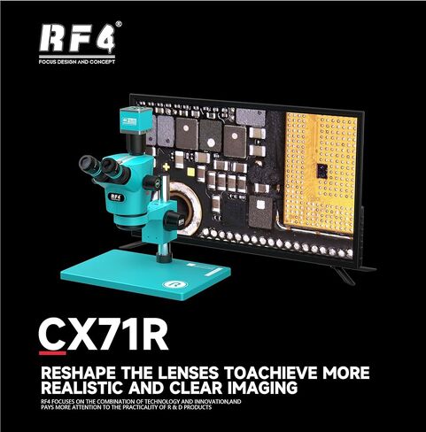 CX71R مجهر ستيريو ثلاثي العينيات 6.5x-65x 30 درجة مئوية تصميم مريح كاميرا تكبير مستمر 4K لإصلاح PCB لحام الهاتف (مجموعة CX71R-4KC1 PRO) in Kuwait