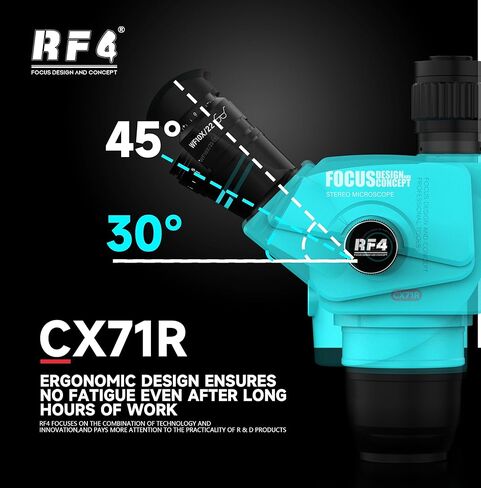 CX71R مجهر ستيريو ثلاثي العينيات 6.5x-65x 30 درجة مئوية تصميم مريح كاميرا تكبير مستمر 4K لإصلاح PCB لحام الهاتف (مجموعة CX71R-4KC1 PRO) in Kuwait