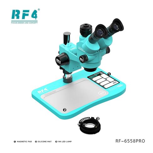 6558PRO مجهر ستيريو ثلاثي العينيات فائق الدقة بقاعدة كبيرة 6.5X-58X للهاتف PCB لحام مجهر كبير المجال 4K/2K كاميرا (RF-6558PRO 4KC7) in Kuwait