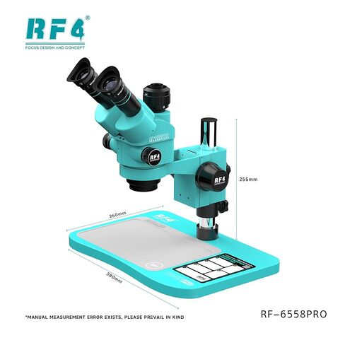 6558PRO مجهر ستيريو ثلاثي العينيات فائق الدقة بقاعدة كبيرة 6.5X-58X للهاتف PCB لحام مجهر كبير المجال 4K/2K كاميرا (RF-6558PRO 4KC7) in Kuwait
