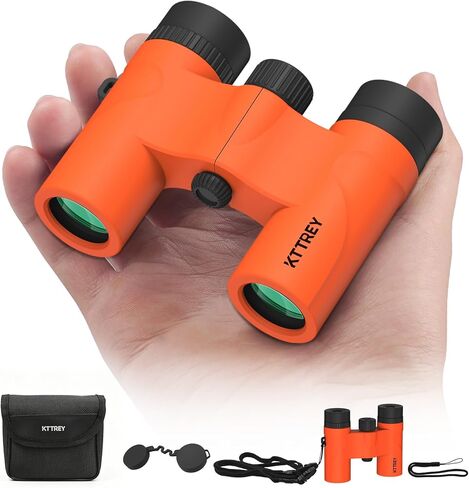 8x21 Compact Binoculars for Adults and Kids, Lightweight Pocket BAK4 Prism FMC Lens, Waterproof Shockproof for Bird Watching Travel Camping Concerts Hiking (Orange) in Kuwait