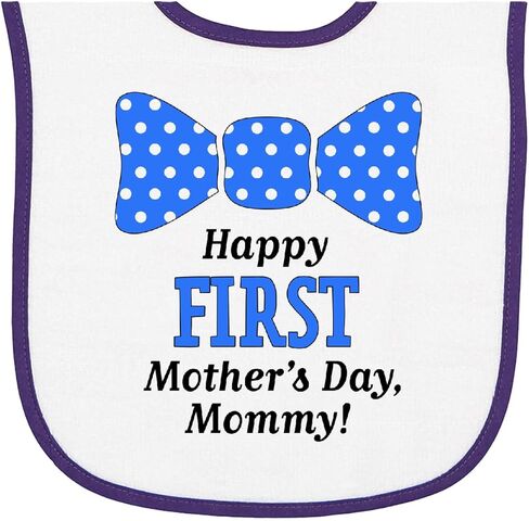 inktastic Happy First Mother's Day, Mommy Bow Tie Baby Terry Cloth Bib in Kuwait