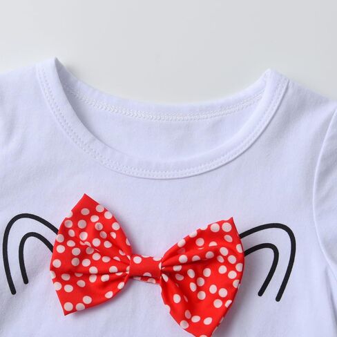 Toddler Baby Girl Clothes Ruffle Short Sleeves T-Shirt Tops and Shorts Set Cute Cat Print Summer Outfits in Saudi Arabia