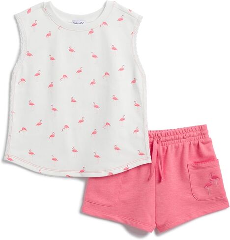 Splendid Baby Girls' Flamingo Fun Short Sleeve Tee and Short 2-piece Set in Kuwait
