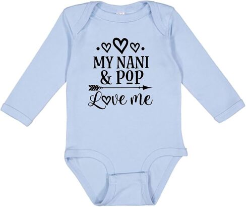 inktastic Nani and Pop Love Me Granddaughter Long Sleeve Creeper in Saudi Arabia