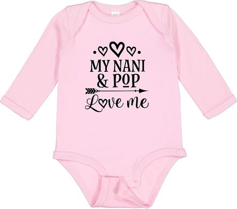 inktastic Nani and Pop Love Me Granddaughter Long Sleeve Creeper in Saudi Arabia
