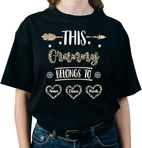 Personalized Mama Leopard Shirt, This Mommy Belongs to Shirt, Custom Mom Shirt with Kids Name for Mothers Day in Saudi Arabia