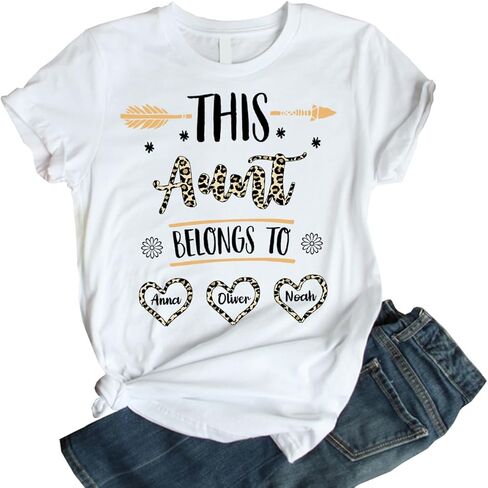 Personalized Mama Leopard Shirt, This Mommy Belongs to Shirt, Custom Mom Shirt with Kids Name for Mothers Day in Saudi Arabia
