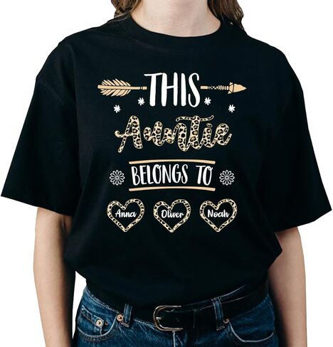 Personalized Mama Leopard Shirt, This Mommy Belongs to Shirt, Custom Mom Shirt with Kids Name for Mothers Day in Saudi Arabia
