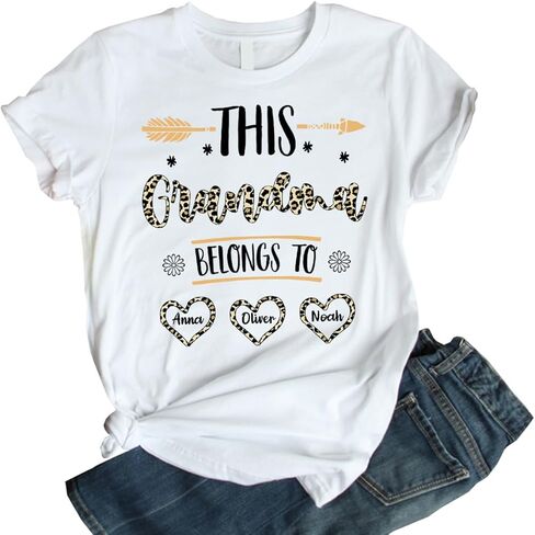 Personalized Mama Leopard Shirt, This Mommy Belongs to Shirt, Custom Mom Shirt with Kids Name for Mothers Day in Saudi Arabia