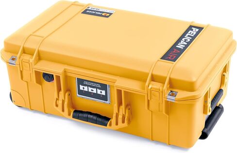 حقيبة حمل ColorCase Pelican Air 1535 باللون الأصفر - حافظة مقاومة للماء متوسطة الحجم مع منظم غطاء شبكي فقط - مقابض ومزالج سوداء in Kuwait