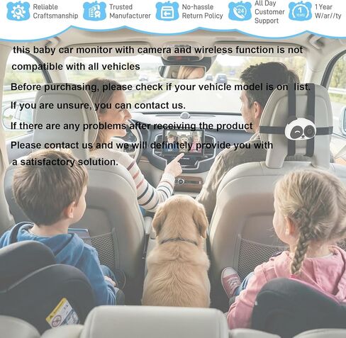 Baby Car Camera with Wireless CarPlay, 1080P HD Car Camera for Baby, 150° Wide View on Cars Screen, Split-Screen Navigation, Easy Plug-and-Play Installation,Cars Babys Camer for Parents and Pet Owners in Kuwait