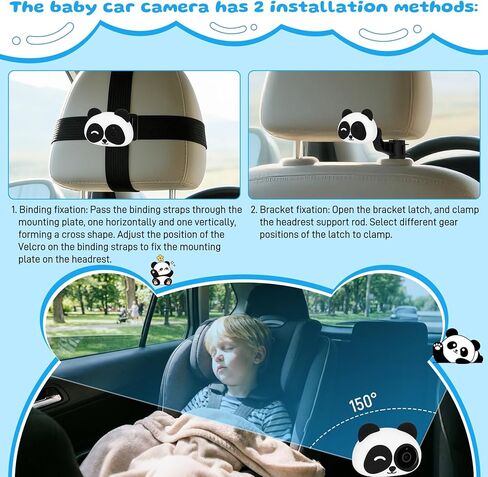 Baby Car Camera with Wireless CarPlay, 1080P HD Car Camera for Baby, 150° Wide View on Cars Screen, Split-Screen Navigation, Easy Plug-and-Play Installation,Cars Babys Camer for Parents and Pet Owners in Kuwait