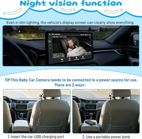 Baby Car Camera with Wireless CarPlay, 1080P HD Car Camera for Baby, 150° Wide View on Cars Screen, Split-Screen Navigation, Easy Plug-and-Play Installation,Cars Babys Camer for Parents and Pet Owners in Kuwait