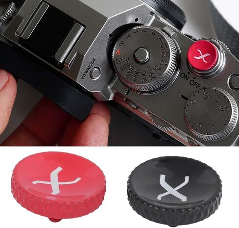 Shutter Release with Black and Red Paint Spray, Fully Metallic, Lightweight, Fuji X Series Camera, Rubber Ring, Elegant and Elegant in Kuwait