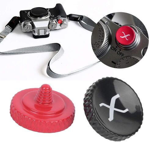 Shutter Release with Black and Red Paint Spray, Fully Metallic, Lightweight, Fuji X Series Camera, Rubber Ring, Elegant and Elegant in Kuwait