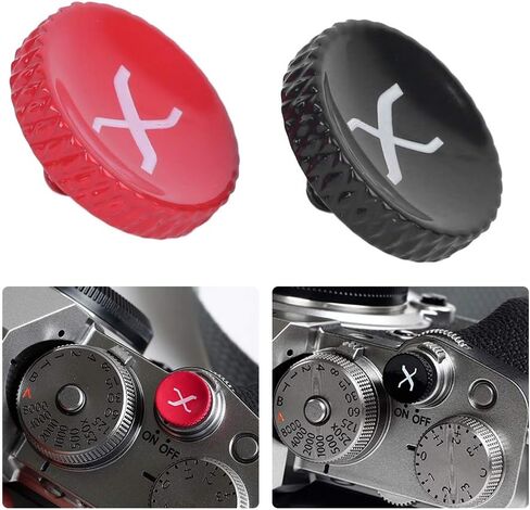 Shutter Release with Black and Red Paint Spray, Fully Metallic, Lightweight, Fuji X Series Camera, Rubber Ring, Elegant and Elegant in Kuwait