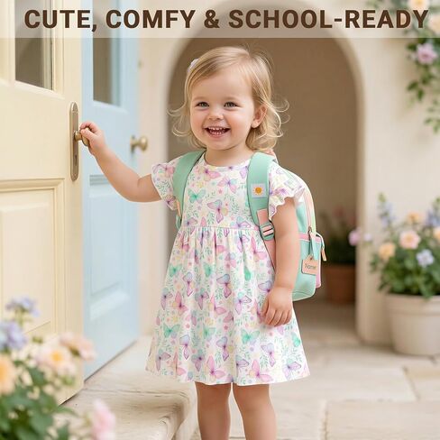 Pink Dino Toddler Girls Dress Ribbed Baby Girl Dress Ruffle Sleeve Dresses for Baby Girls Outfits Beach Sundress in Saudi Arabia