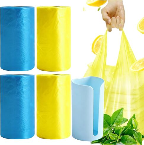 Large Adult Diaper Disposal Bags with Wall Mount Storage Box,96 Pcs Blue & 96 Pcs yellow (23"x18") Adult Diaper Disposal Bags & Travel Diaper Trash Bag,Odor-Proof Incontinence Disposal for Adult in Kuwait