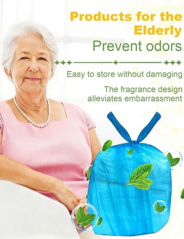 Large Adult Diaper Disposal Bags with Wall Mount Storage Box,96 Pcs Blue & 96 Pcs yellow (23"x18") Adult Diaper Disposal Bags & Travel Diaper Trash Bag,Odor-Proof Incontinence Disposal for Adult in Kuwait