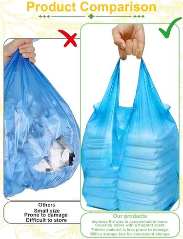 Large Adult Diaper Disposal Bags with Wall Mount Storage Box,96 Pcs Blue & 96 Pcs yellow (23"x18") Adult Diaper Disposal Bags & Travel Diaper Trash Bag,Odor-Proof Incontinence Disposal for Adult in Kuwait