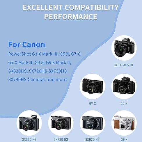 2 حزمة بطارية NB-13L وشاحن USB مزدوج لكاميرات Canon PowerShot G7 X Mark II، G7 X، G7 X Mark III، G9 X، G9 X Mark II، G1 X Mark III، G5 X، G5X Mark II، SX620 HS، SX720 HS، SX730 HS، SX740 HS in Kuwait