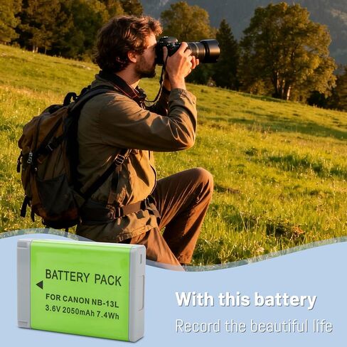 2 حزمة بطارية NB-13L وشاحن USB مزدوج لكاميرات Canon PowerShot G7 X Mark II، G7 X، G7 X Mark III، G9 X، G9 X Mark II، G1 X Mark III، G5 X، G5X Mark II، SX620 HS، SX720 HS، SX730 HS، SX740 HS in Kuwait