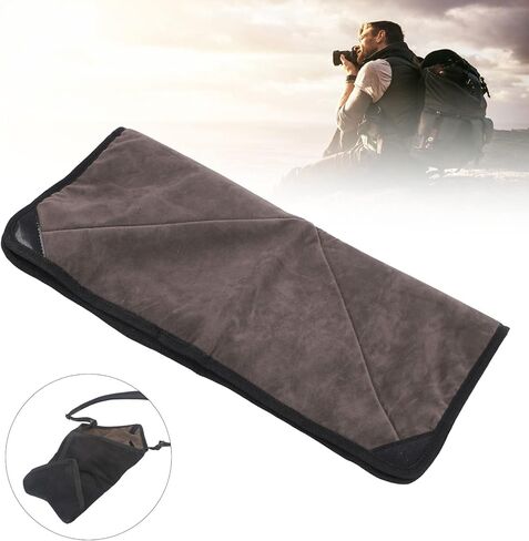 Camera Protective Wrap Cloth for DSLR Lens, Grey Flannel Antiscratch Camera Wrap Cover, Foldable Lens Wrap Blanket for Cameras Binoculars and Photo Accessories (L) in Saudi Arabia