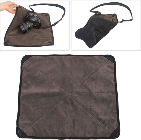 Camera Protective Wrap Cloth for DSLR Lens, Grey Flannel Antiscratch Camera Wrap Cover, Foldable Lens Wrap Blanket for Cameras Binoculars and Photo Accessories (L) in Saudi Arabia