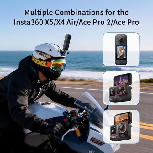 حامل محول AMAZEAR مغناطيسي سريع الفك لجهاز Insta360 X5 (عبوتان)، ملحقات Insta 360 QR مع حامل Go-Pro لجهاز Insta360 X5 / X4 Air/Ace Pro/Ace Pro 2، أسود in Kuwait