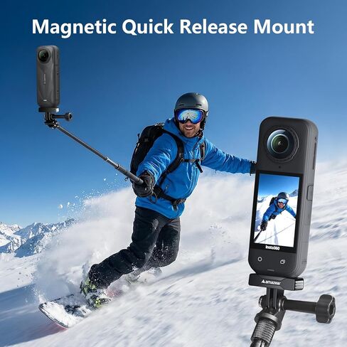 حامل محول AMAZEAR مغناطيسي سريع الفك لجهاز Insta360 X5 (عبوتان)، ملحقات Insta 360 QR مع حامل Go-Pro لجهاز Insta360 X5 / X4 Air/Ace Pro/Ace Pro 2، أسود in Kuwait