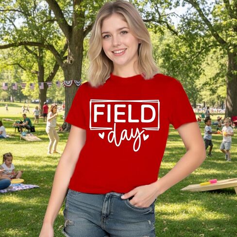 Field Day Shirt Women Toddler Mom Kids the Games Begin Field Day Shirts Teacher Student Sports Days Tops in Saudi Arabia