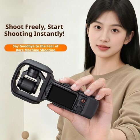 حافظة واقية متوافقة مع DJI Osmo Pocket 4 - واقي Gimbal مدمج مع درع قابل للطي بزاوية 180 درجة، هيكل صلب ABS خفيف الوزن، سهل التركيب، إمكانية الوصول الفوري وحامل شحن سطح المكتب (أسود) in Kuwait