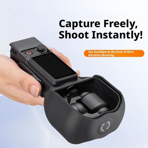 حافظة واقية متوافقة مع DJI Osmo Pocket 4 - واقي Gimbal مدمج مع درع قابل للطي بزاوية 180 درجة، هيكل صلب ABS خفيف الوزن، سهل التركيب، إمكانية الوصول الفوري وحامل شحن سطح المكتب (أسود) in Kuwait
