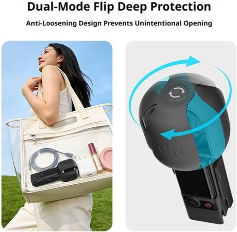 حافظة واقية متوافقة مع DJI Osmo Pocket 4 - واقي Gimbal مدمج مع درع قابل للطي بزاوية 180 درجة، هيكل صلب ABS خفيف الوزن، سهل التركيب، إمكانية الوصول الفوري وحامل شحن سطح المكتب (أسود) in Kuwait