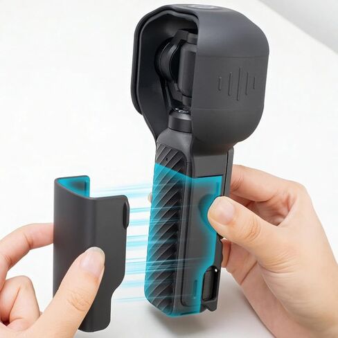 حافظة واقية متوافقة مع DJI Osmo Pocket 4 - واقي Gimbal مدمج مع درع قابل للطي بزاوية 180 درجة، هيكل صلب ABS خفيف الوزن، سهل التركيب، إمكانية الوصول الفوري وحامل شحن سطح المكتب (أسود) in Kuwait