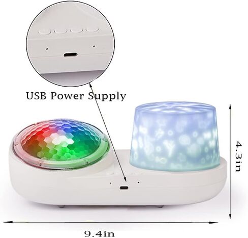 ضوء ليلي بروجكتور ستار - جهاز عرض ضوئي ليلي مزدوج للأطفال مع كابل USB، جهاز عرض LED يدور 360 درجة هدايا جهاز عرض جالاكسي لحفلات الأطفال وأعياد الميلاد وديكور غرفة النوم in Kuwait