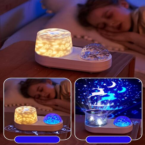 ضوء ليلي بروجكتور ستار - جهاز عرض ضوئي ليلي مزدوج للأطفال مع كابل USB، جهاز عرض LED يدور 360 درجة هدايا جهاز عرض جالاكسي لحفلات الأطفال وأعياد الميلاد وديكور غرفة النوم in Kuwait