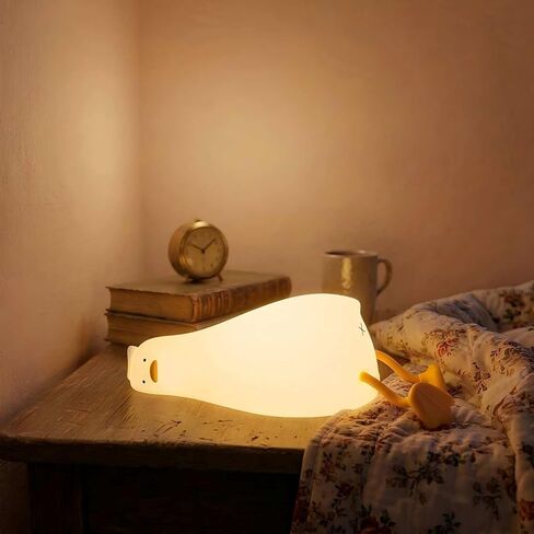 Cute Rubber Duck Night Light for Kids, Squishy Rechargeable Night Light with 3 Brightness Levels & 30 Min Timer, Fun Cute Lamp for Baby Nursery, Children Bedroom Decor (Duck Night Lights) in Saudi Arabia