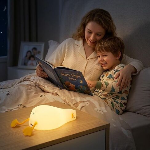 Cute Rubber Duck Night Light for Kids, Squishy Rechargeable Night Light with 3 Brightness Levels & 30 Min Timer, Fun Cute Lamp for Baby Nursery, Children Bedroom Decor (Duck Night Lights) in Saudi Arabia