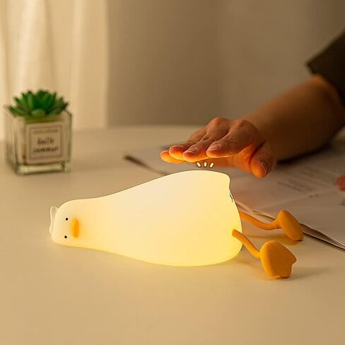 Cute Rubber Duck Night Light for Kids, Squishy Rechargeable Night Light with 3 Brightness Levels & 30 Min Timer, Fun Cute Lamp for Baby Nursery, Children Bedroom Decor (Duck Night Lights) in Saudi Arabia