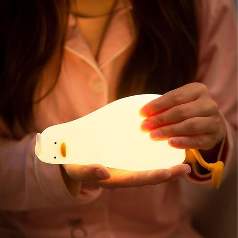 Cute Rubber Duck Night Light for Kids, Squishy Rechargeable Night Light with 3 Brightness Levels & 30 Min Timer, Fun Cute Lamp for Baby Nursery, Children Bedroom Decor (Duck Night Lights) in Saudi Arabia