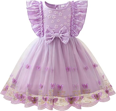 NNJXD Baby Girl Butterfly Dress Toddler Summer Casual Tutu Birthday Party Princess Tulle Dresses in Kuwait