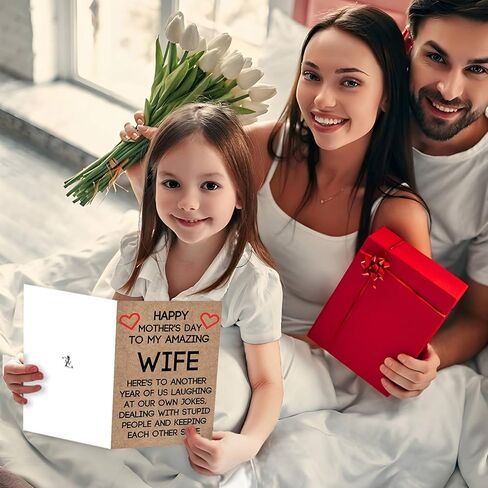 Ziwenhu وقح بطاقة عيد الأم من الزوج ، وهدايا عيد الأم المضحكة للزوجة ، بطاقة عيد الأم الفكاهة للنساء ، هدايا فريدة من نوعها لعيد الأمهات in Kuwait