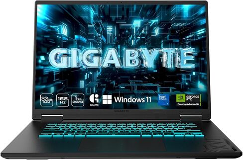 GIGABYTE Gaming A18 Gaming Laptop - 165Hz 2560x1600 WQXGA - NVIDIA GeForce RTX 5060 - AMD Ryzen 7 260-1TB SSD with 32GB DDR5 RAM - Windows 11 Home - Black Steel in Kuwait