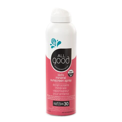 بخاخ واقي من الشمس من All Good Baby & Kids - UVA/UVB واسع الطيف، عامل حماية من الشمس 30، أكسيد الزنك، صديق للشعاب المرجانية، مقاوم للماء، آذريون، صبار (6 أونصة) in Kuwait